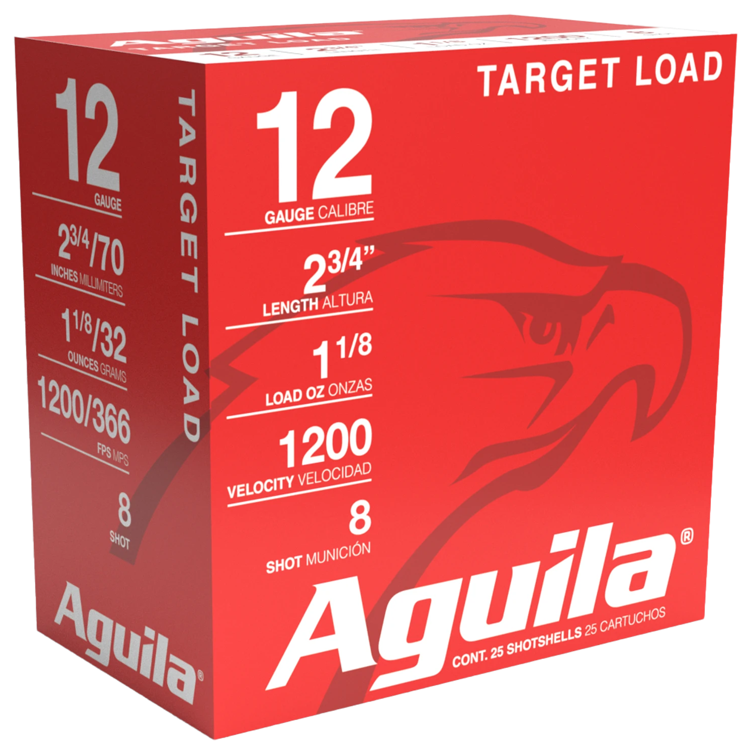 Aguila 1CHB1358 Target Load Competition 12Gauge 2.75" 1 1/8oz 8Shot 25 Per Box/10 Case