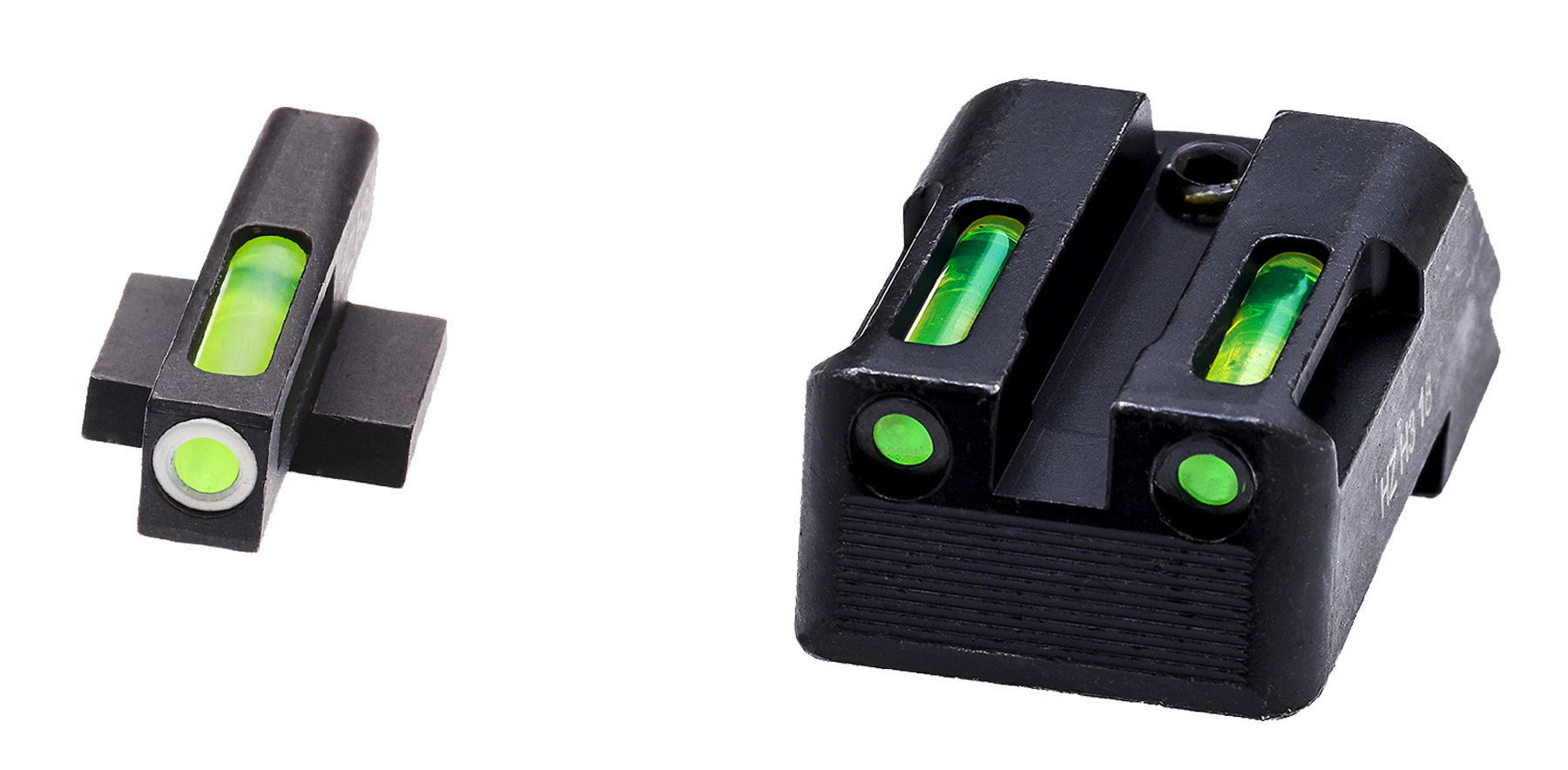 HiViz KBN321 LiteWave H3 Sight Set for Kimber 1911 Green Tritium White Outline Front Sight-Green Fiber Optic Rear Sight
