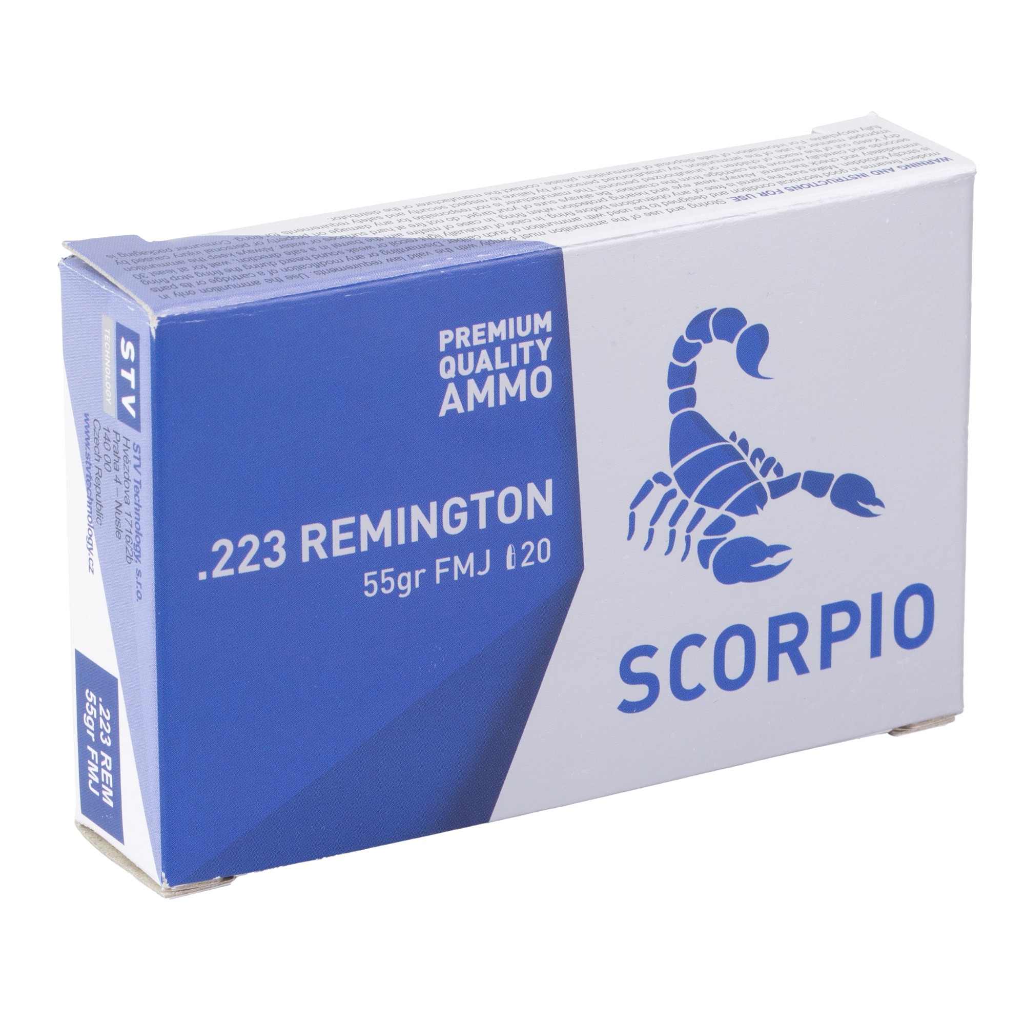 SCORPIO AMMO 223REM 55GR FMJ 20/1000