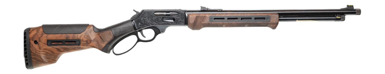 Cnc Firearms CNCSENTINEL3030 Henry X- Model Sentinal 30-30 Win 21" Black Barrel, Black Cerakote w/Engraving Receiver, Fixed Woox Bravado Walnut Stock