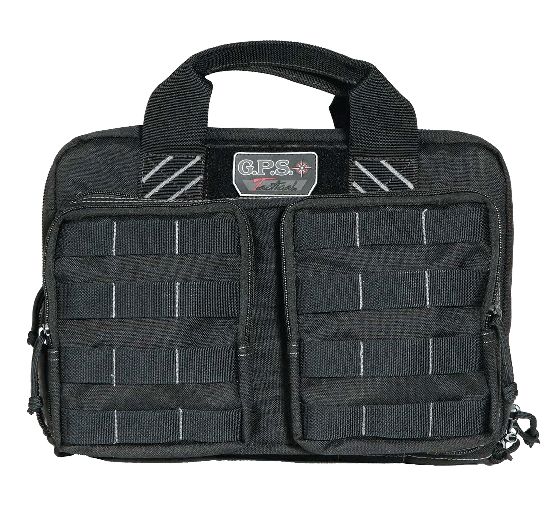 GPS Bags T1311PCB Tactical Quad +2 Black 1000D Polyester with YKK Lockable Zippers, 8 Mag Pockets, 2 Ammo Front Pockets, Visual ID Storage System & Holds Up To 6 Handguns