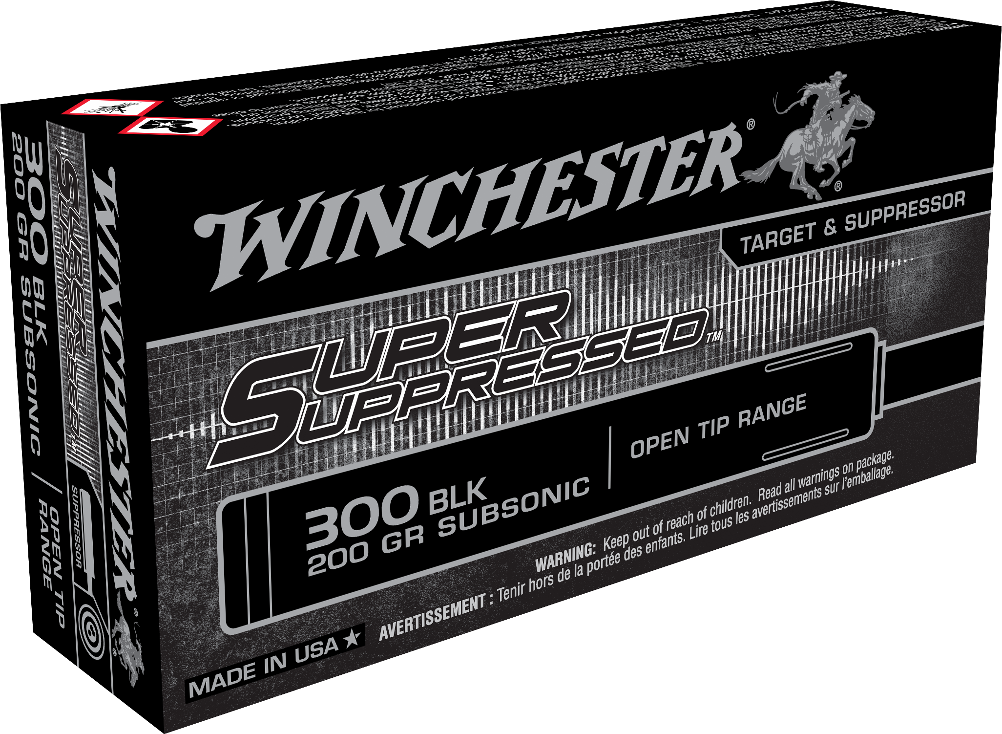 Winchester Ammo SUP300BLK Super Suppressed  300Blackout 200gr Open Tip Range 20 Per Box/10 Case