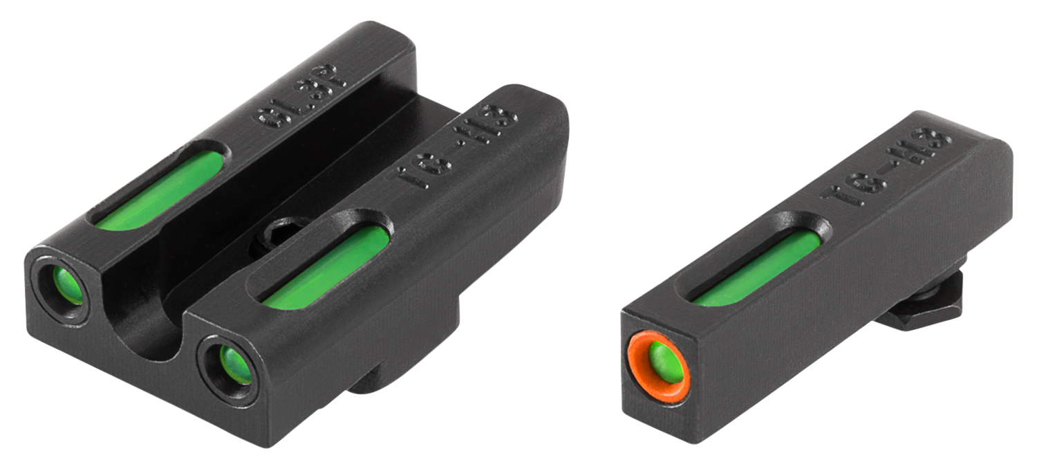TruGlo TG13GL3PC TFX Pro Black | Green Tritium & Fiber Optic Orange Outline Front Sight Green Tritium & Fiber Optic Rear Sight