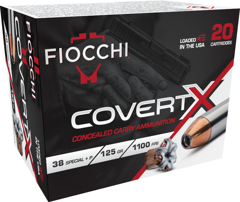 Fiocchi 38CCWA CovertX  38Special +P 125gr Jacketed Hollow Point 20 Per Box/10 Case