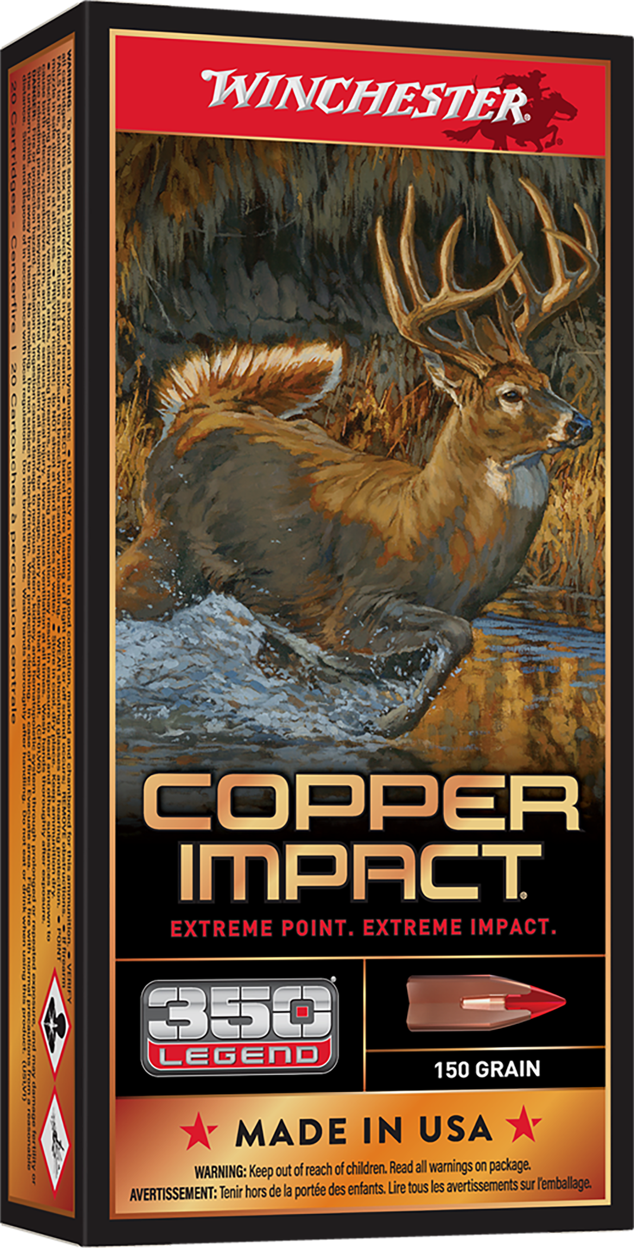 Winchester Ammo X350CLF Copper Impact  350Legend 150gr Copper Extreme Point Lead Free 20 Per Box/10 Case