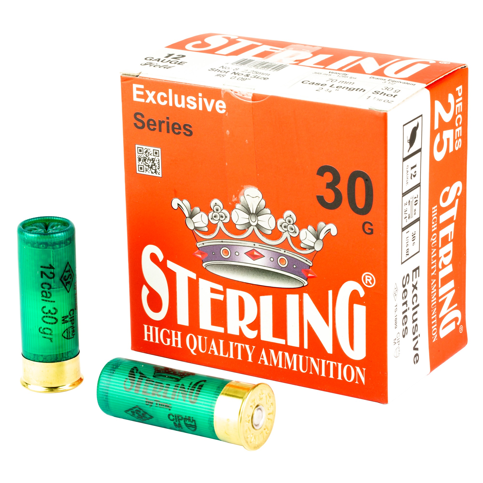 STERLING EXCLSV 12GA 2.75" #8 25/250