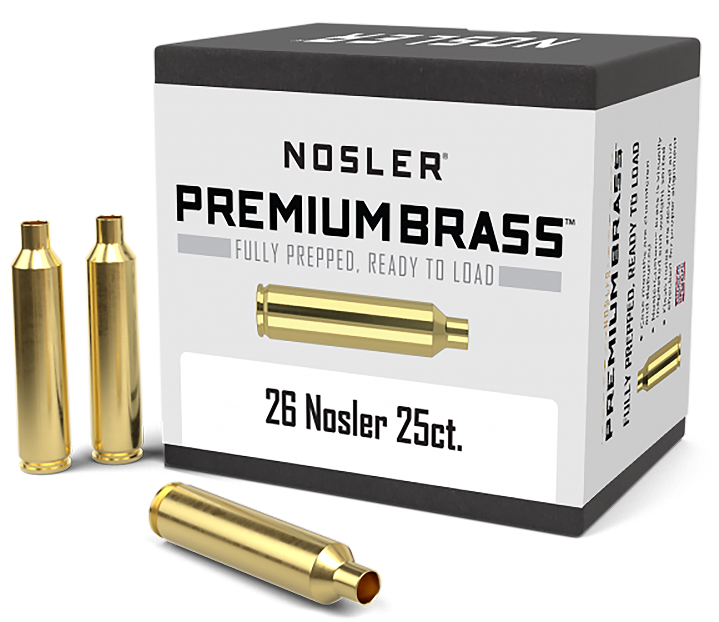 Nosler 10140 Premium Brass Unprimed Cases 26Nosler Rifle Brass 25/Box