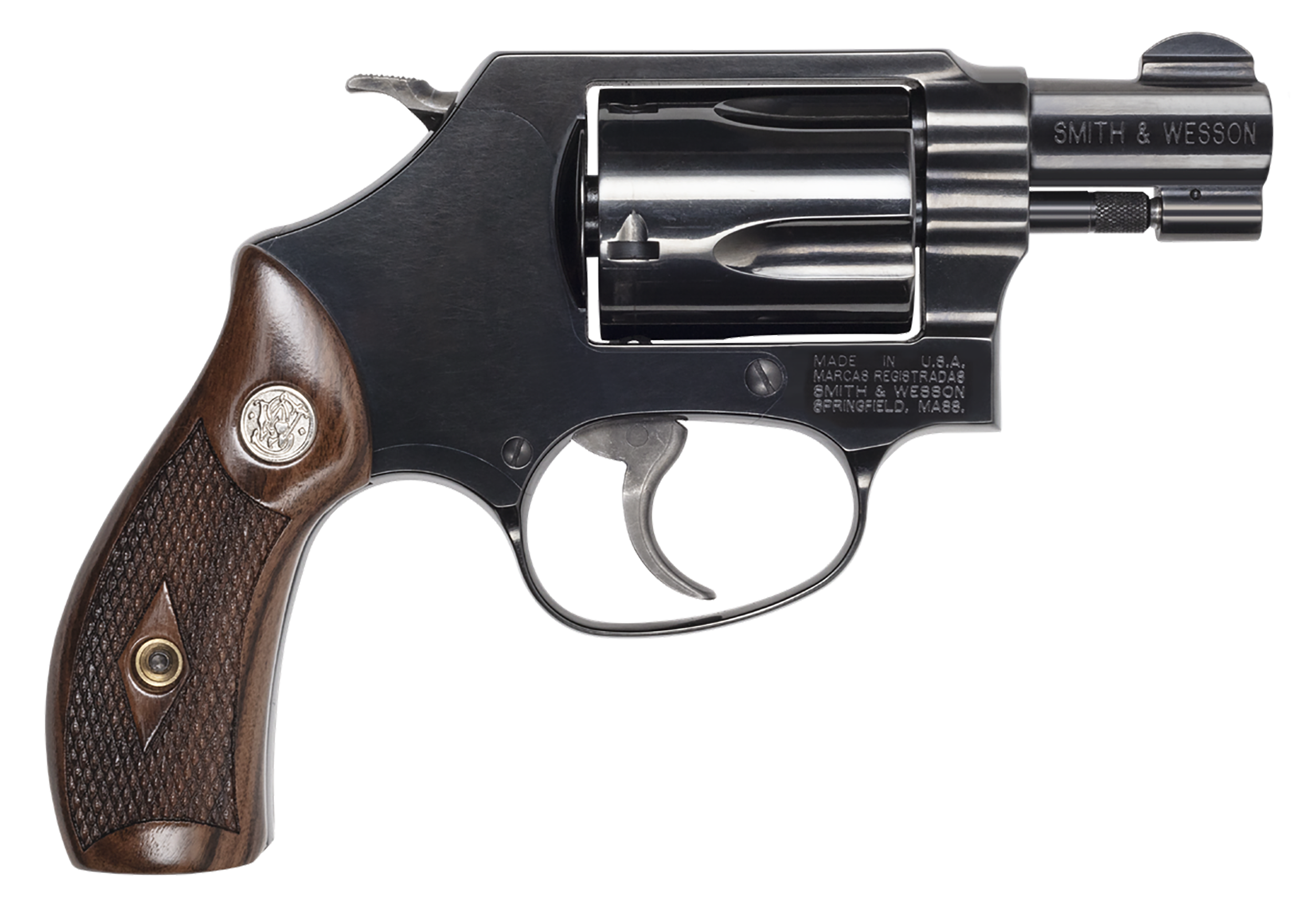 Smith & Wesson 14076 Model 36  J-Frame 38 Special +P 5 Shot 1.88" Blued Carbon Steel Barrel, Blued Cylinder, Blued Carbon Steel Frame, Checkered Wood Grip, No Safety, Exposed Hammer