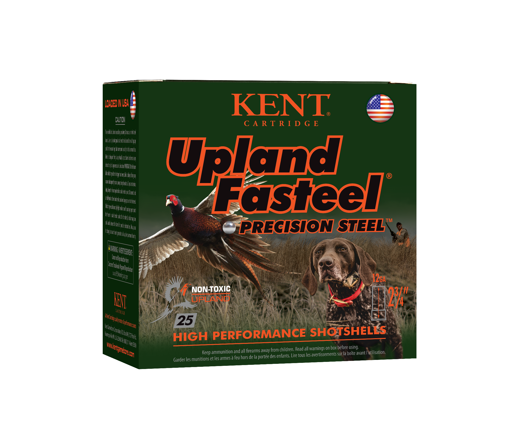 Kent Cartridge K122US326 Upland Fasteel  12Gauge 2.75" 1 1/8oz 6Shot 25 Per Box/10 Case