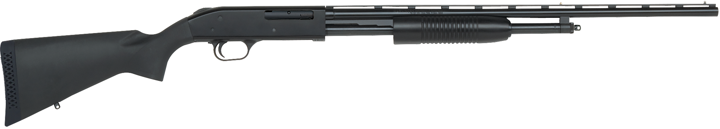 Mossberg 50112 500 Bantam Youth 410 Gauge Pump 3" 5+1 24" Blued Vent Rib Barrel, Blued Steel Receiver, Fixed Black Synthetic Stock, Right Hand, Fixed Full Choke