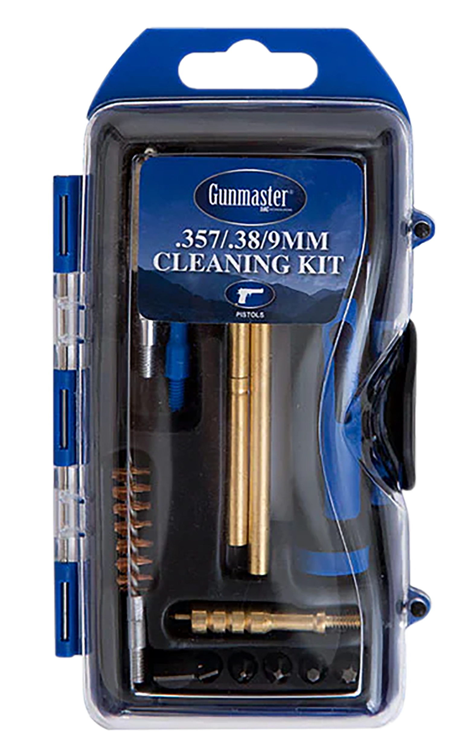 DAC GM9P GunMaster Cleaning Kit 9mm & 38 Cal Pistol/14 Pieces Black/Blue