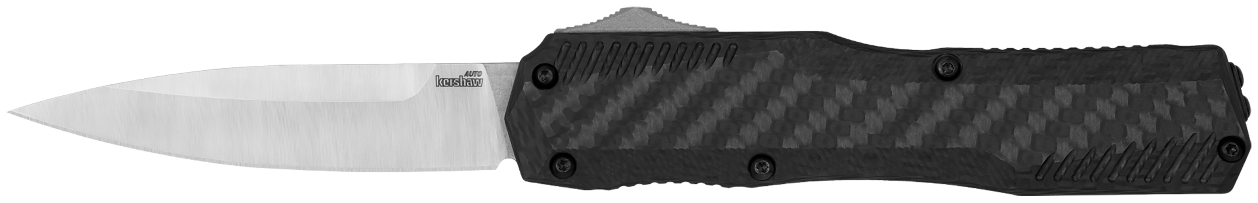 Kershaw 9000CF Livewire  3.35" OTF Dagger, Plain Black PVD CPM MagnaCut Steel Blade, Black Anodized Aluminum Handle