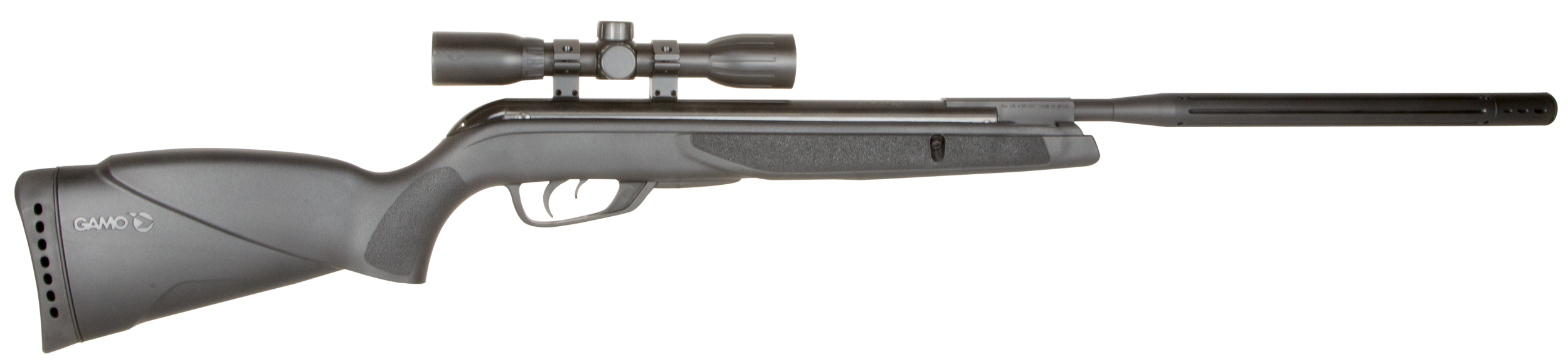 Gamo 6110067854 Wildcat Whisper Air Rifle Gas Piston 177 1rd Shot Black Black Receiver Black Molded All Weather Stock Scope 4x32mm