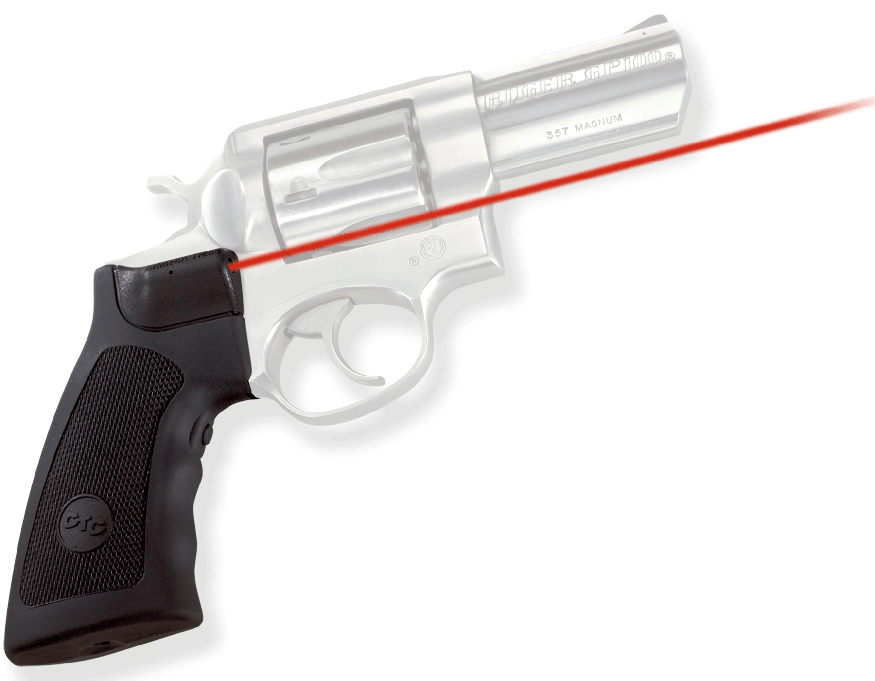 Crimson Trace 011790 Lasergrips  Fits Ruger Alaskan/GP100/Super Redhawk, Red Laser 633nM Wavelength 5mW Output, Black Polymer