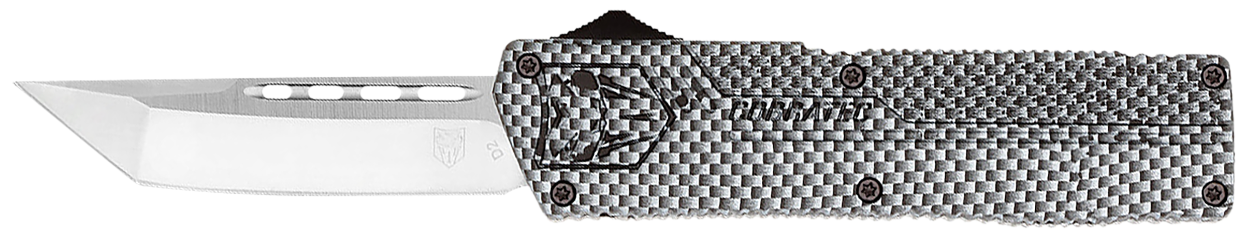 CobraTec Knives CFCTLWTNS Lightweight 3.25" OTF Tanto Plain D2 Steel Blade/Carbon Fiber Aluminum Handle Includes Pocket Clip