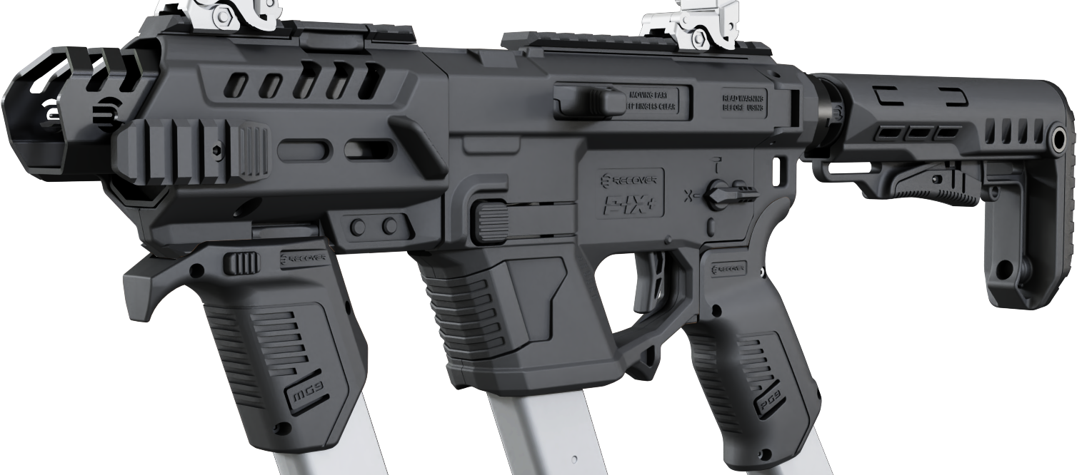 Recover Tactical PIXPMGST01 P-IX+MG PG9 SR20 Metal Front Guard Black