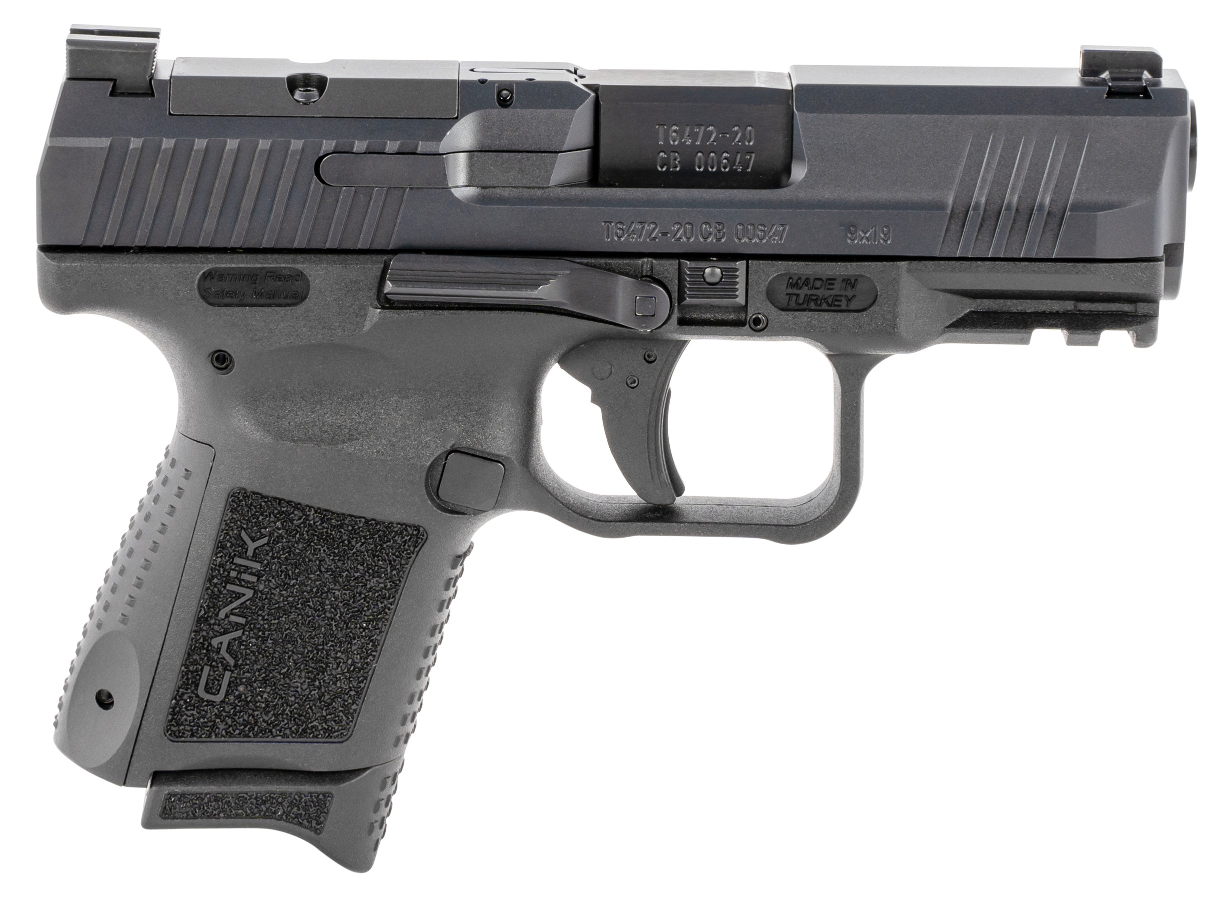 Canik HG5643N TP9 Elite Subcompact 9mm Luger 15+1/12+1, 3.60" Black Nitride Match Grade Barrel, Optic Ready/Serrated Steel Slide, Polymer Frame w/Picatinny Rail & Interchangeable Backstrap Grip