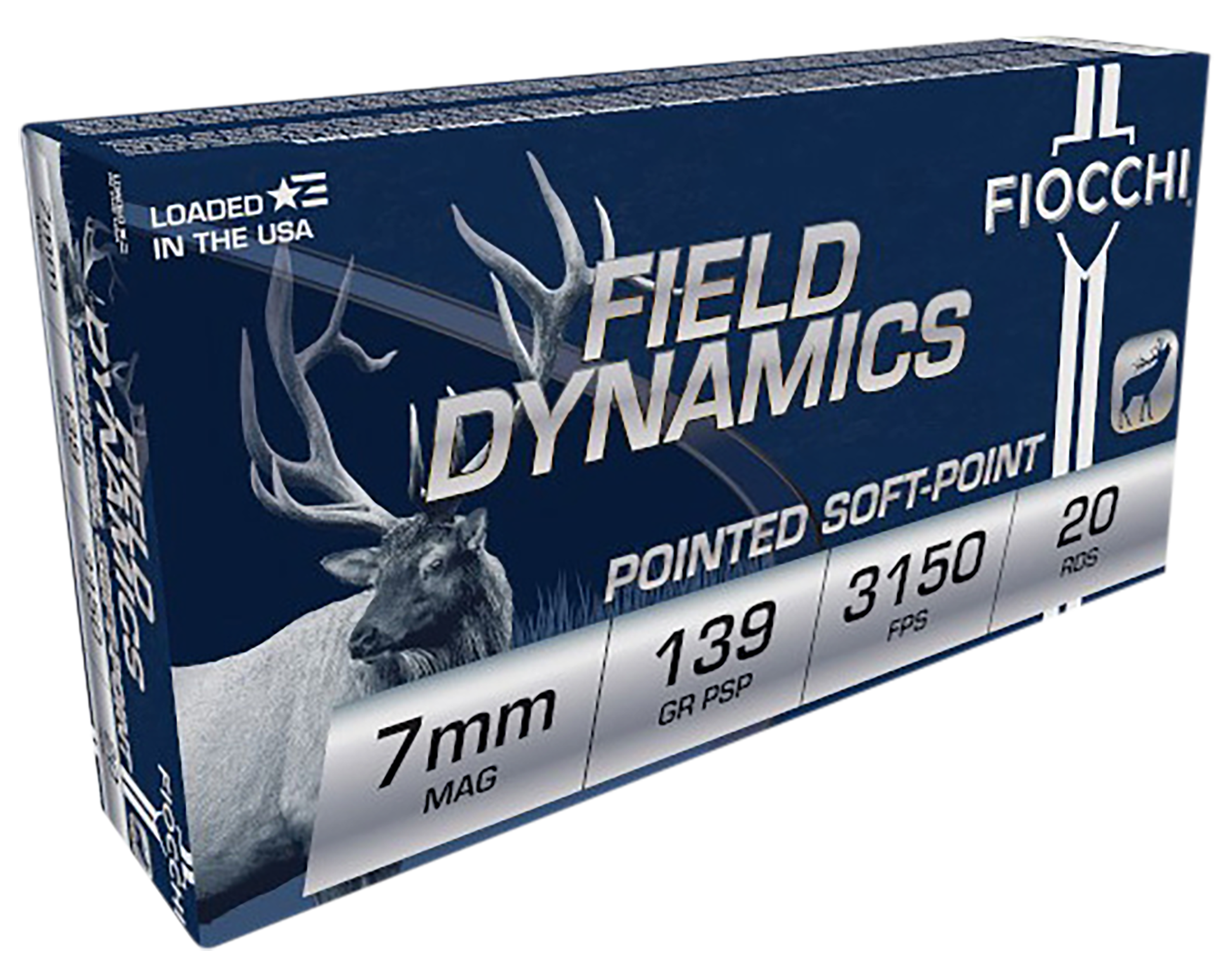 Fiocchi 7RMA Field Dynamics  7mmRemMag 139gr Pointed Soft Point 20 Per Box/10 Case