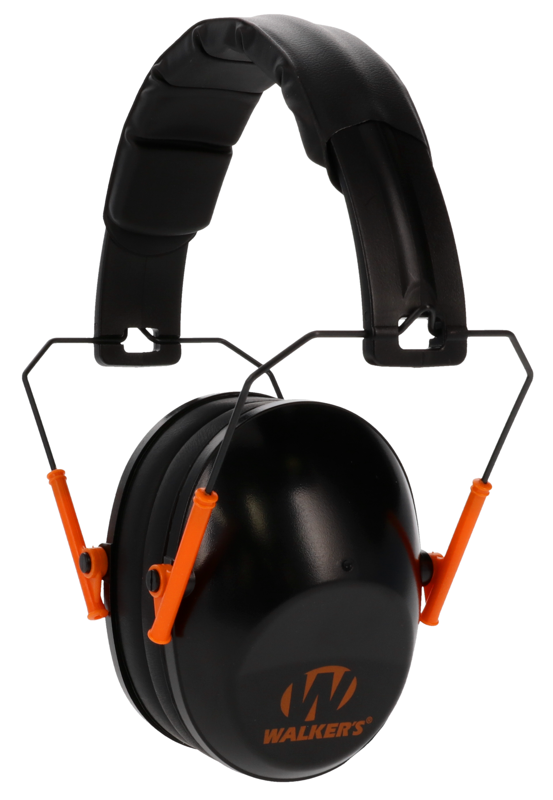 Walker's GWPFPM1BKO Pro Low Profile Passive Muff 22 dB Over the Head Black/Orange Accent Polymer