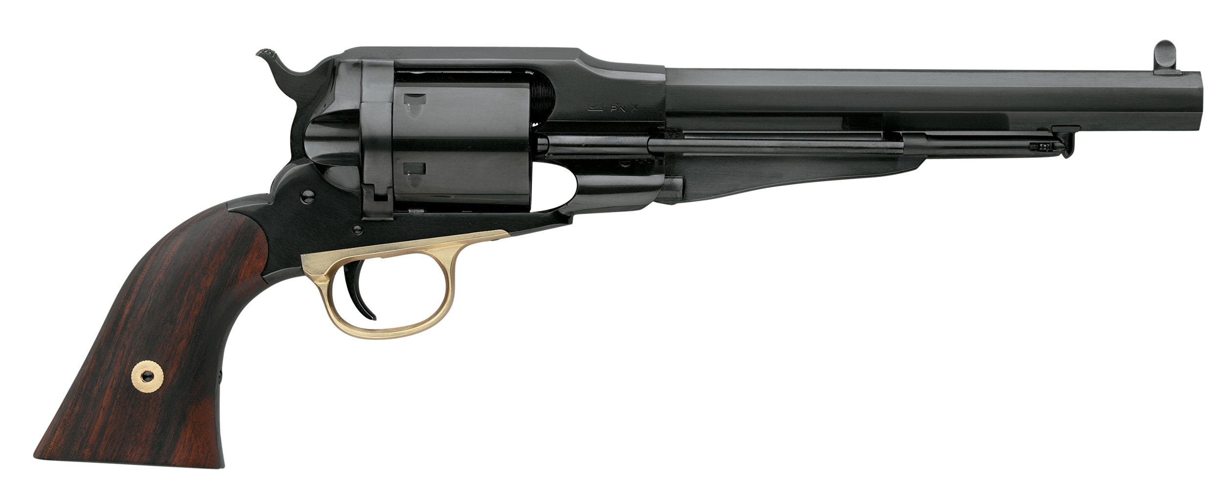 Taylors & Company 550773 Remington Conversion Uberti 38 Special 6 Shot 7.38" Blued Octagon Barrel, Cylinder & Steel Frame, Walnut Grip, Manual Safety, Exposed Hammer