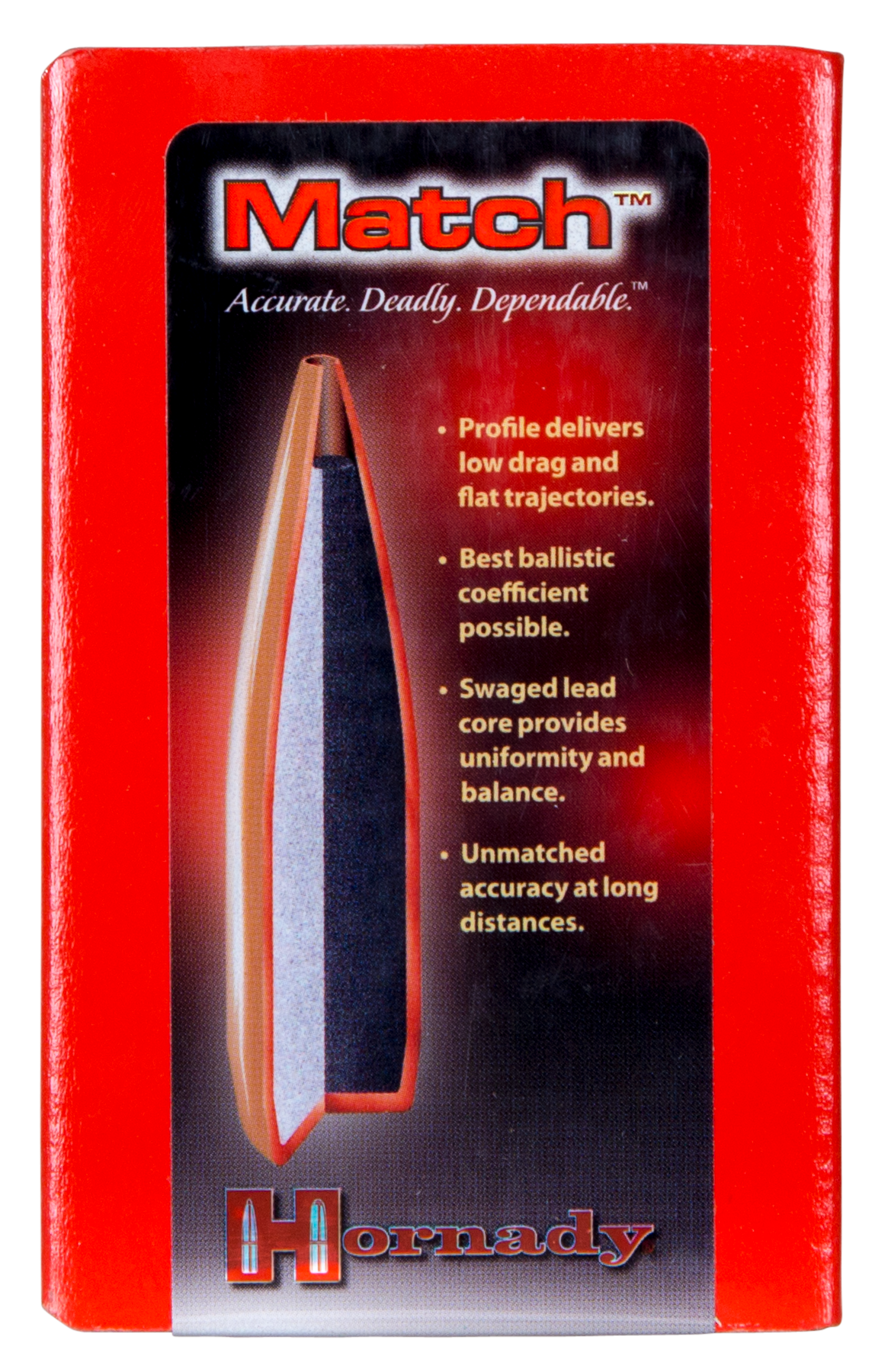 Hornady 3039 Match 30 Cal .308 155 gr Hollow Point Boat Tail Match 100 Per Box/ 15 Case