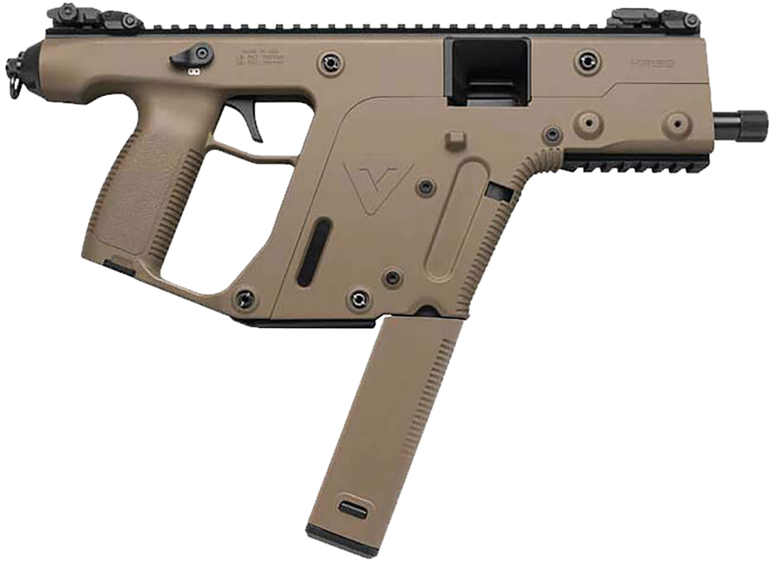 Kriss USA KV90PFD20 Vector SDP Gen2 9mm Luger 40+1 5.50" Black Nitride Threaded Barrel, Flat Dark Earth Picatinny Rail Receiver, FDE Polymer Grip, Glock Magazine Compatible