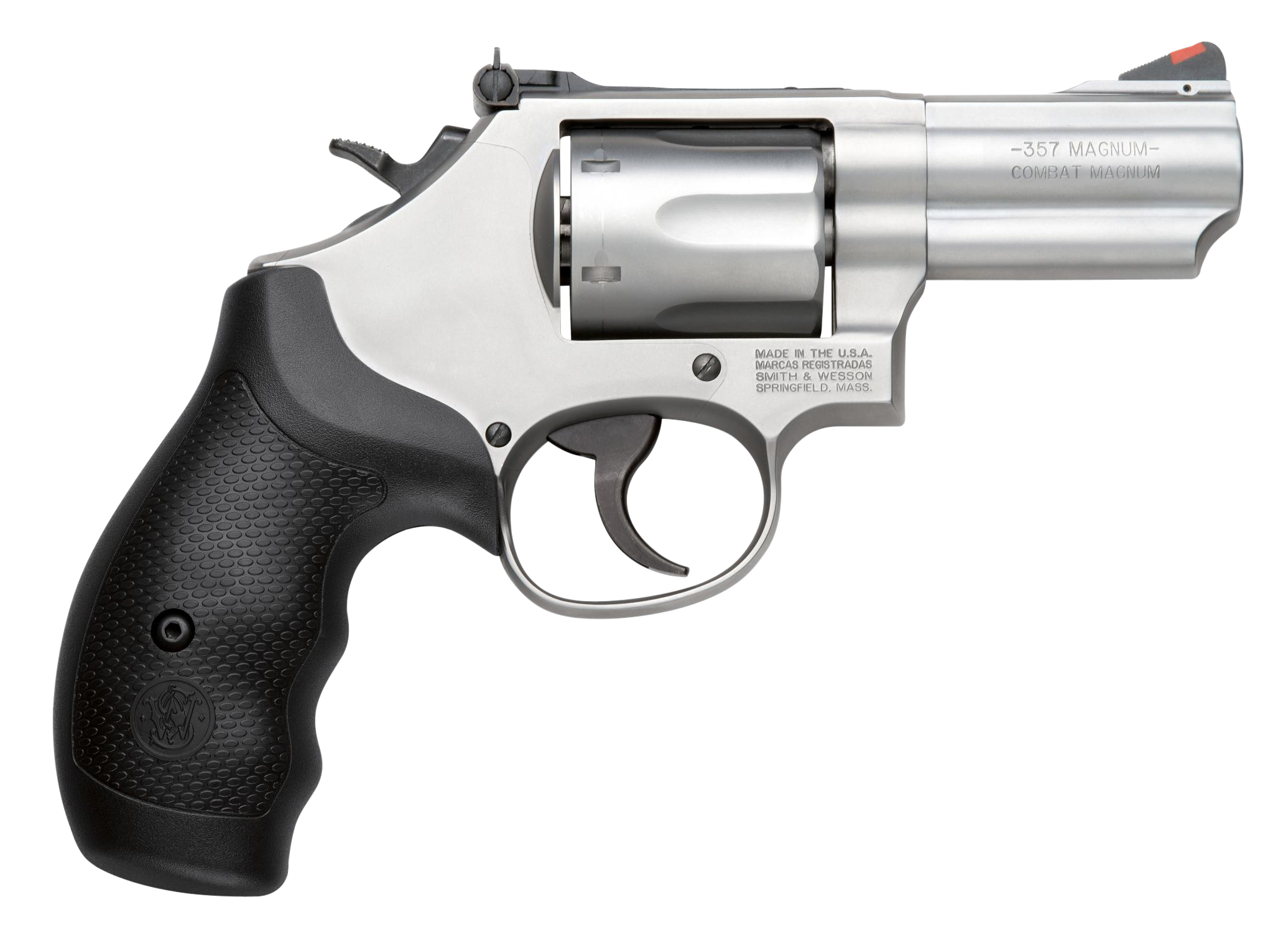 Smith & Wesson 10061 Model 66 Combat Magnum 357 Mag or 38 S&W Spl +P Stainless Steel 2.75" 2 Piece Barrel, 6 Shot   K-Frame, Full-length Extractor Rod, Synthetic Grip, Internal Lock