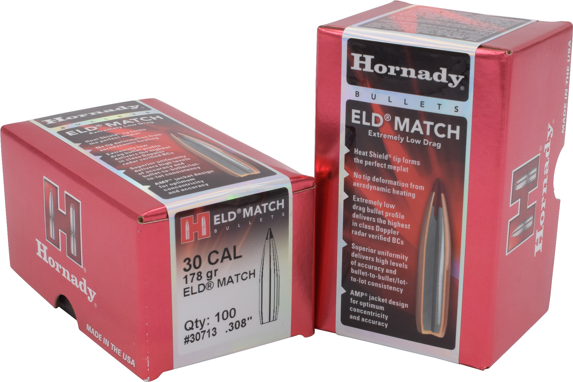Hornady 30713 ELD Match 30 Cal .308 178 gr Extremely Low Drag Match 100 Per Box/ 15 Case