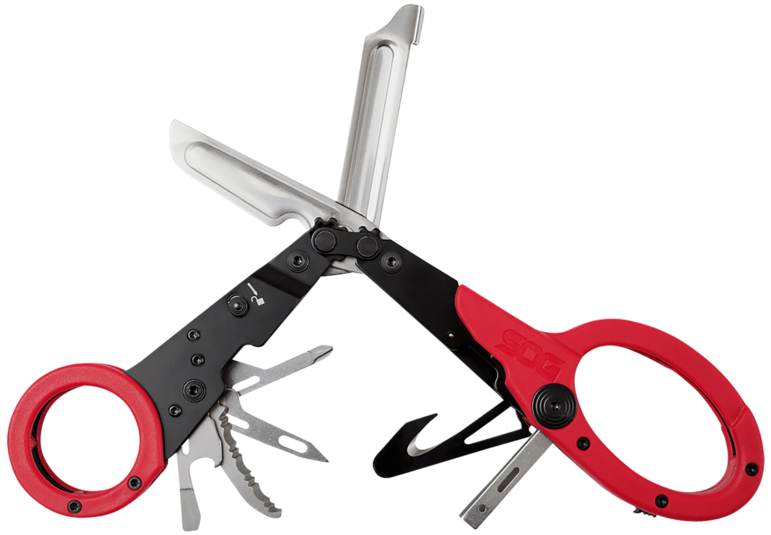 S.O.G SOG231250243 ParaShears 3Cr13MoV SS Plain Blade Red Features 11 Tools