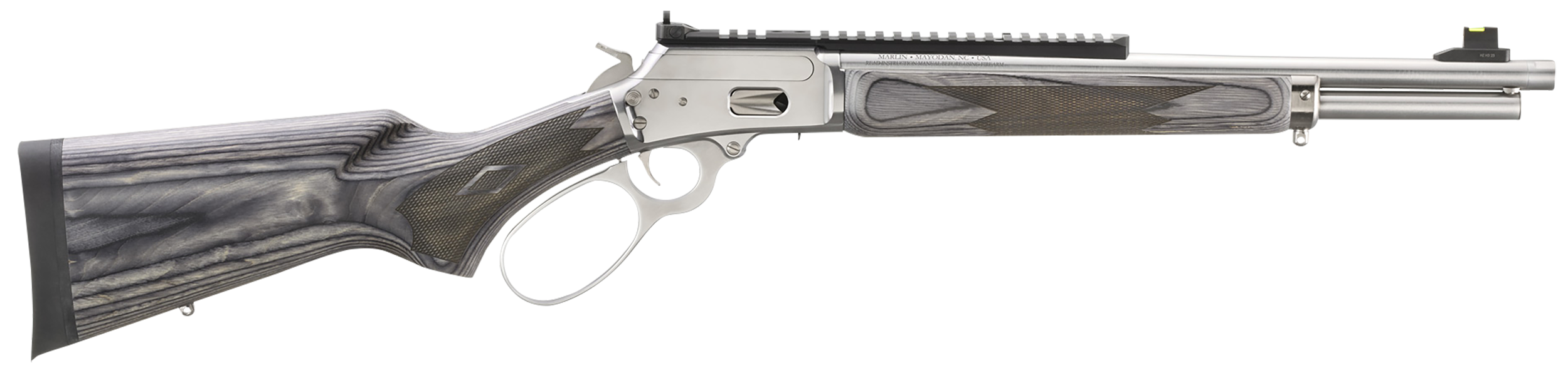 Marlin 70432 1894 SBL 44 Special/44 Rem Mag 8+1/9+1 16.10" Polished Stainless Threaded Barrel, Polished Stainless Picatinny Rail Receiver, Gray Fixed Laminate Stock