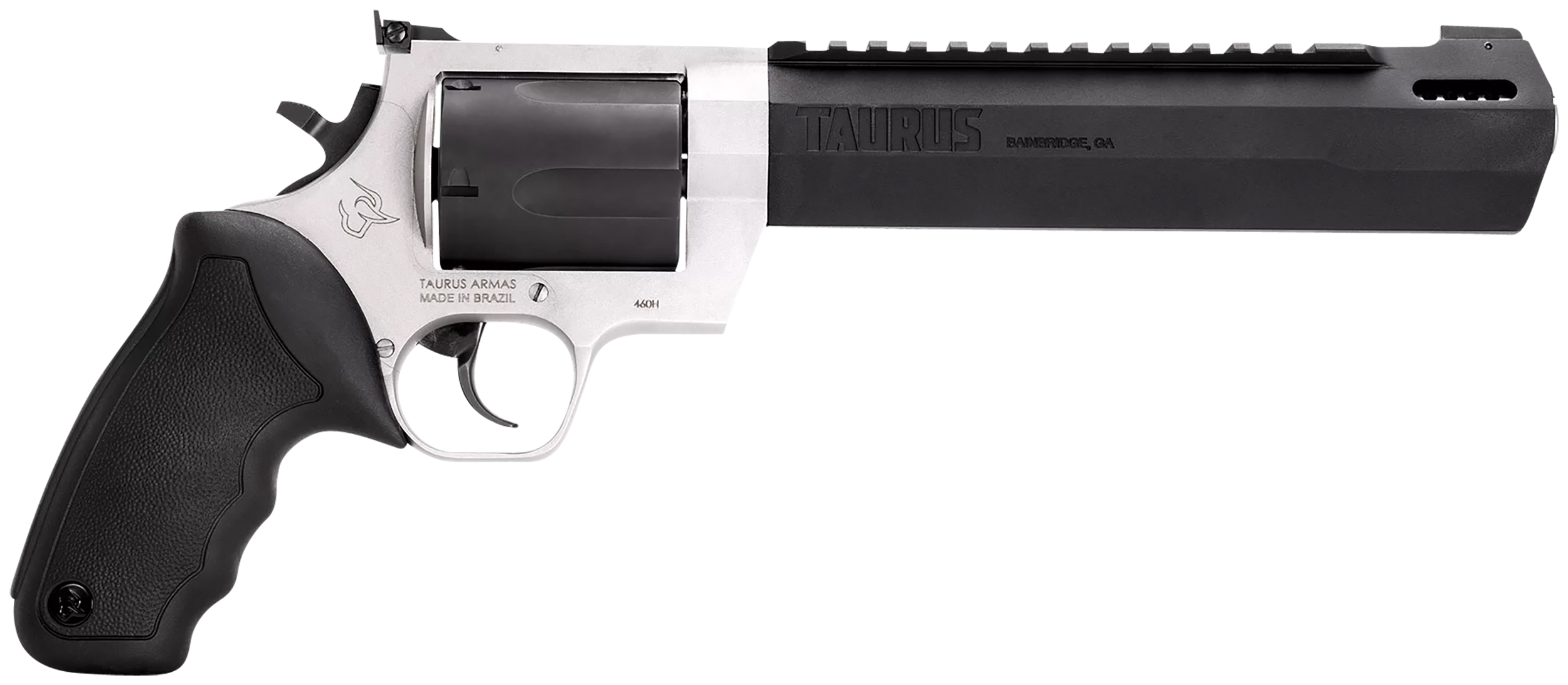 Taurus 2460085RH Raging Hunter  460 S&W Mag 5rd 8.37" Matte Black Oxide Cylinder & Barrel Matte Stainless Steel Frame Black Rubber with Integrated Cushion Insert Grip