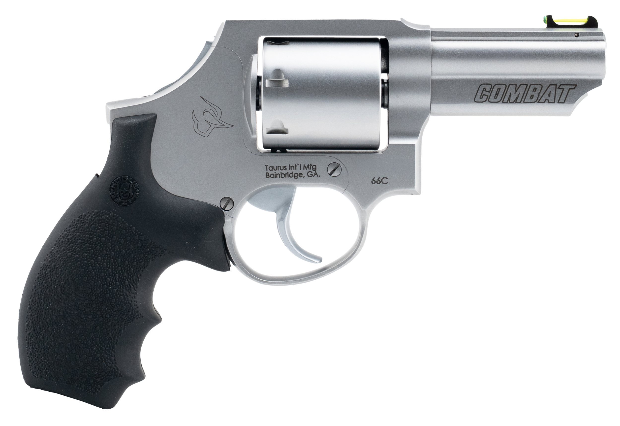 Taurus 2-66039C-HG 66C  357 Mag 7 Shot Stainless Steel Barrel, Frame & Cylinder, Black Hogue G10 Grip