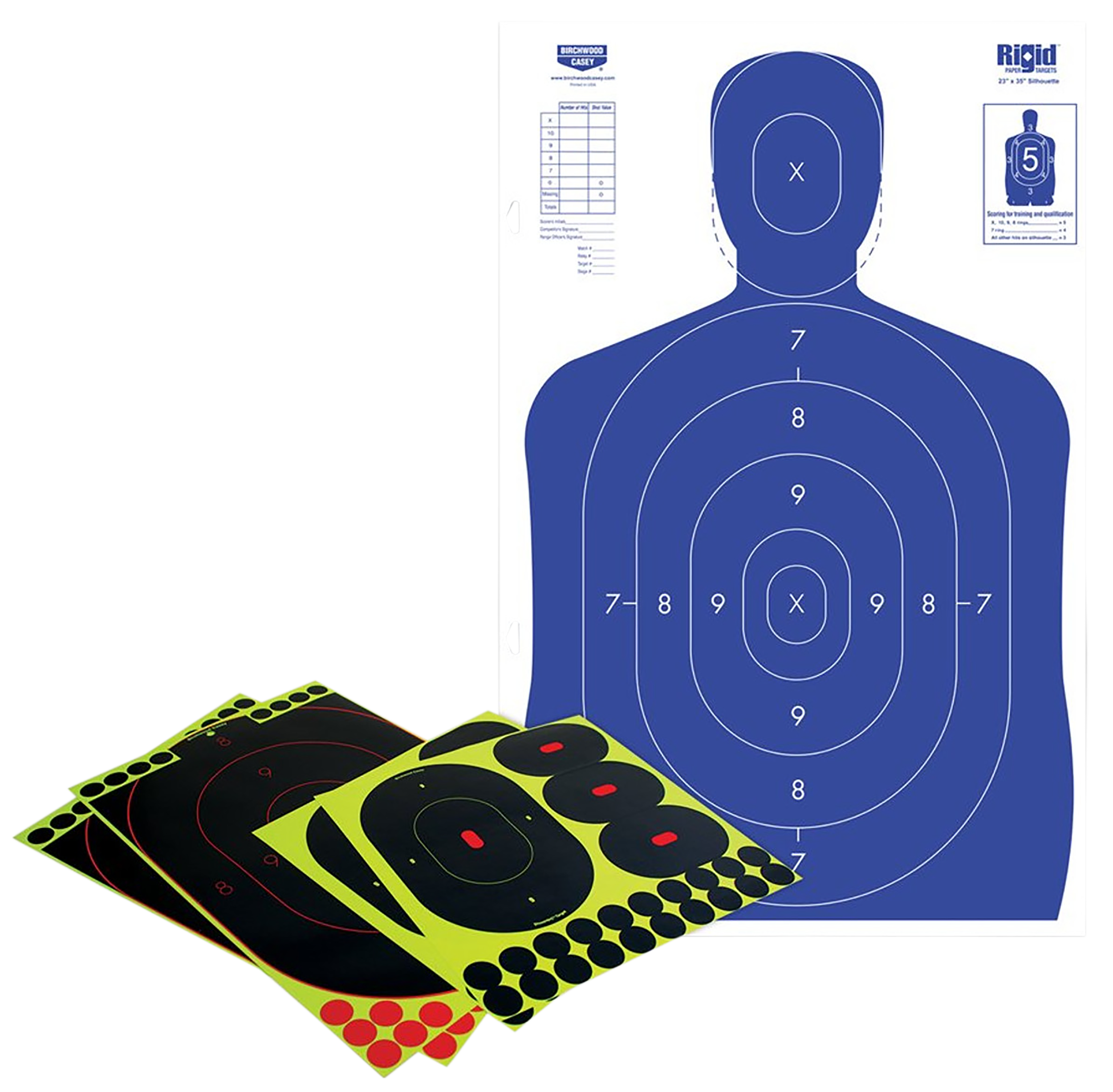 Birchwood Casey 34602 Shoot-N-C Reactive Target Self-Adhesive Paper Multi-Color Silhouette Kit