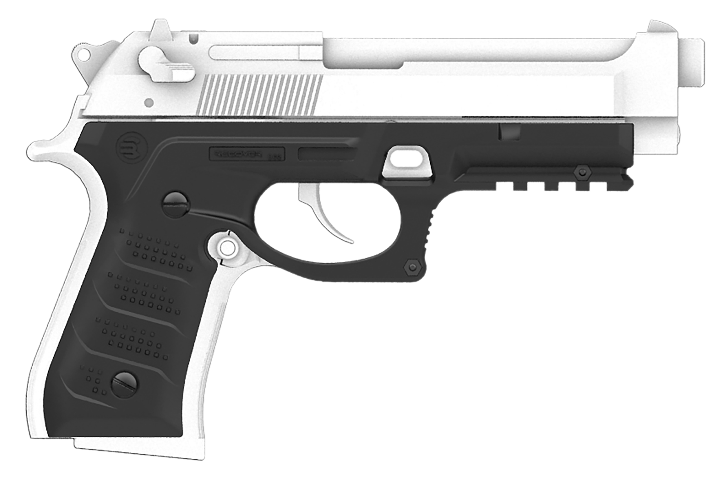 Recover Tactical BC201 Grip & Rail System  Black Polymer Picatinny for Most Beretta 92 & M9 Models