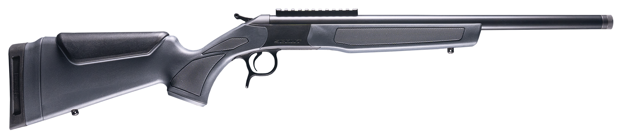 CVA CR4440 Scout  360 Buckhammer 1rd 20" Blued Threaded Barrel, Blued Picatinny Rail Receiver, Stealth Gray Fixed Synthetic Stock