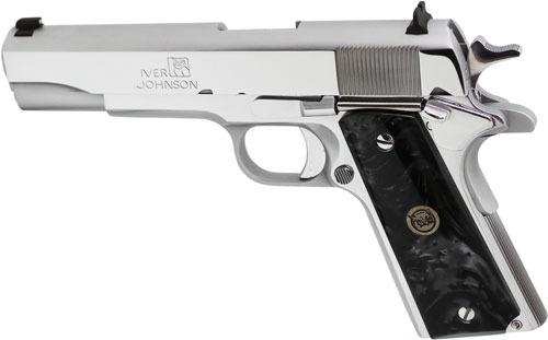 IVER JOHNSON 1911A1 38 SUPER 5" FS 9RD CHROME BLACK PEARL<