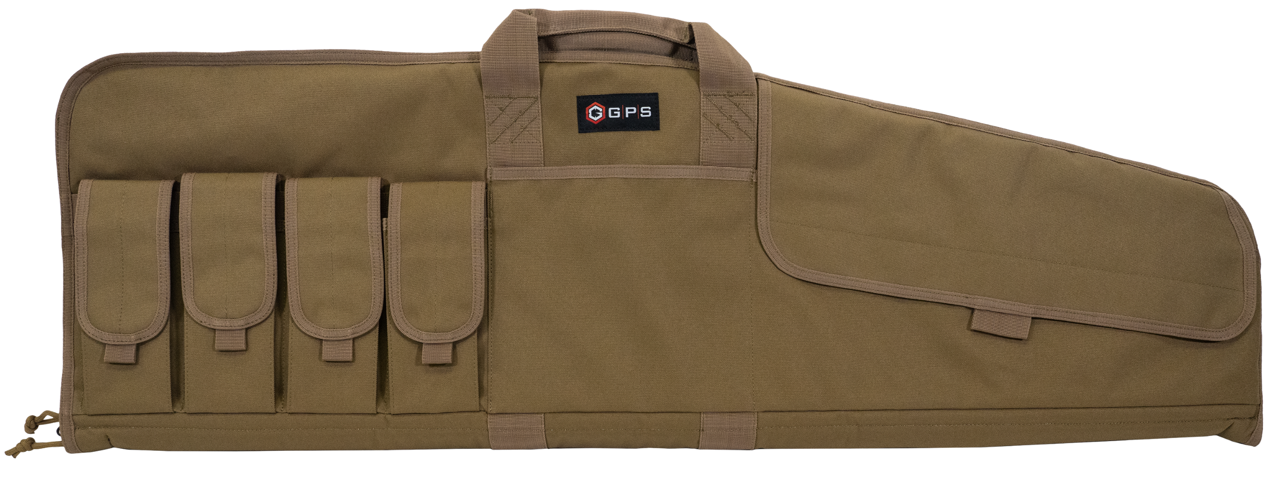 GPS Bags SRC42FDE Single Rifle Case Flat Dark Earth 600D Polyester w/ Mag Pouch Lockable Zippers & Fleece-Lining