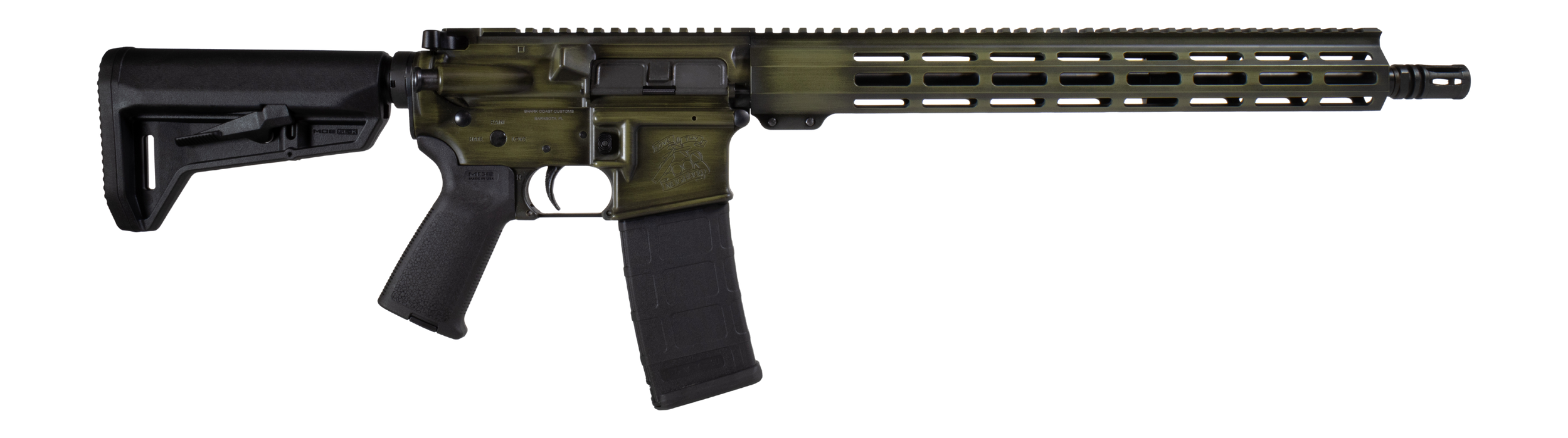 Shark Coast Tactical Distressed 5.56 NATO 16" 30rd Green Rifle