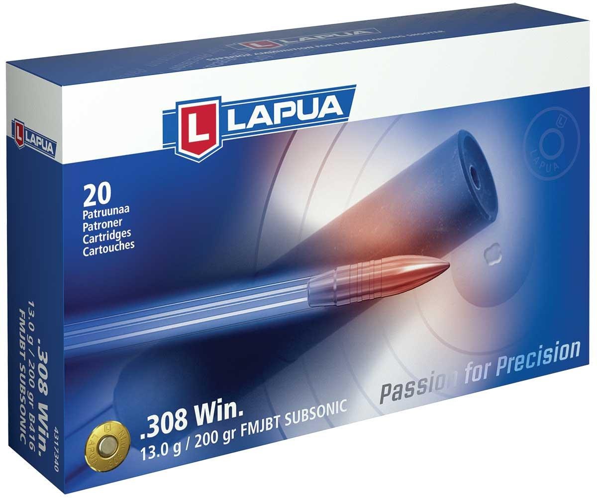 Lapua Subsonic Rifle Ammunition .308 Win  200 gr FMJ-BT 1066 fps 20/ct