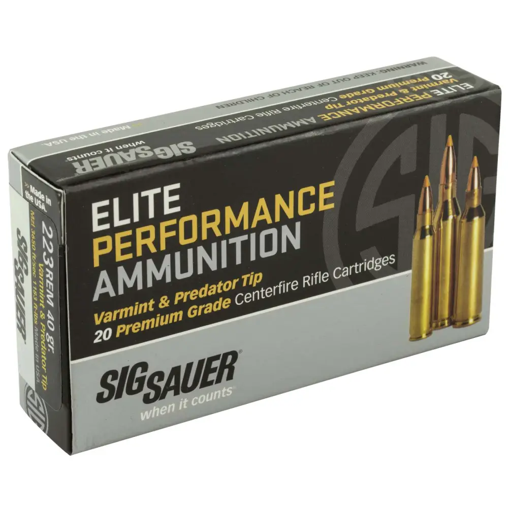 SIG SAUER ELITE HUNT 223 REM, 40GR 20RD BX