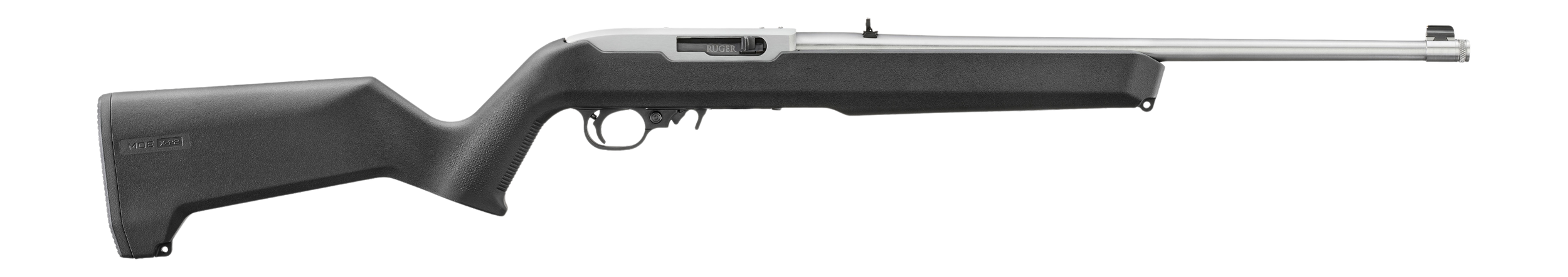 Ruger 32023 10/22 22 LR 10+1 18.50" Satin Threaded Stainless Steel Barrel, Drilled & Tapped Receiver, Black Magpul MOE X-22 w/M-LOK Textured Synthetic Stock
