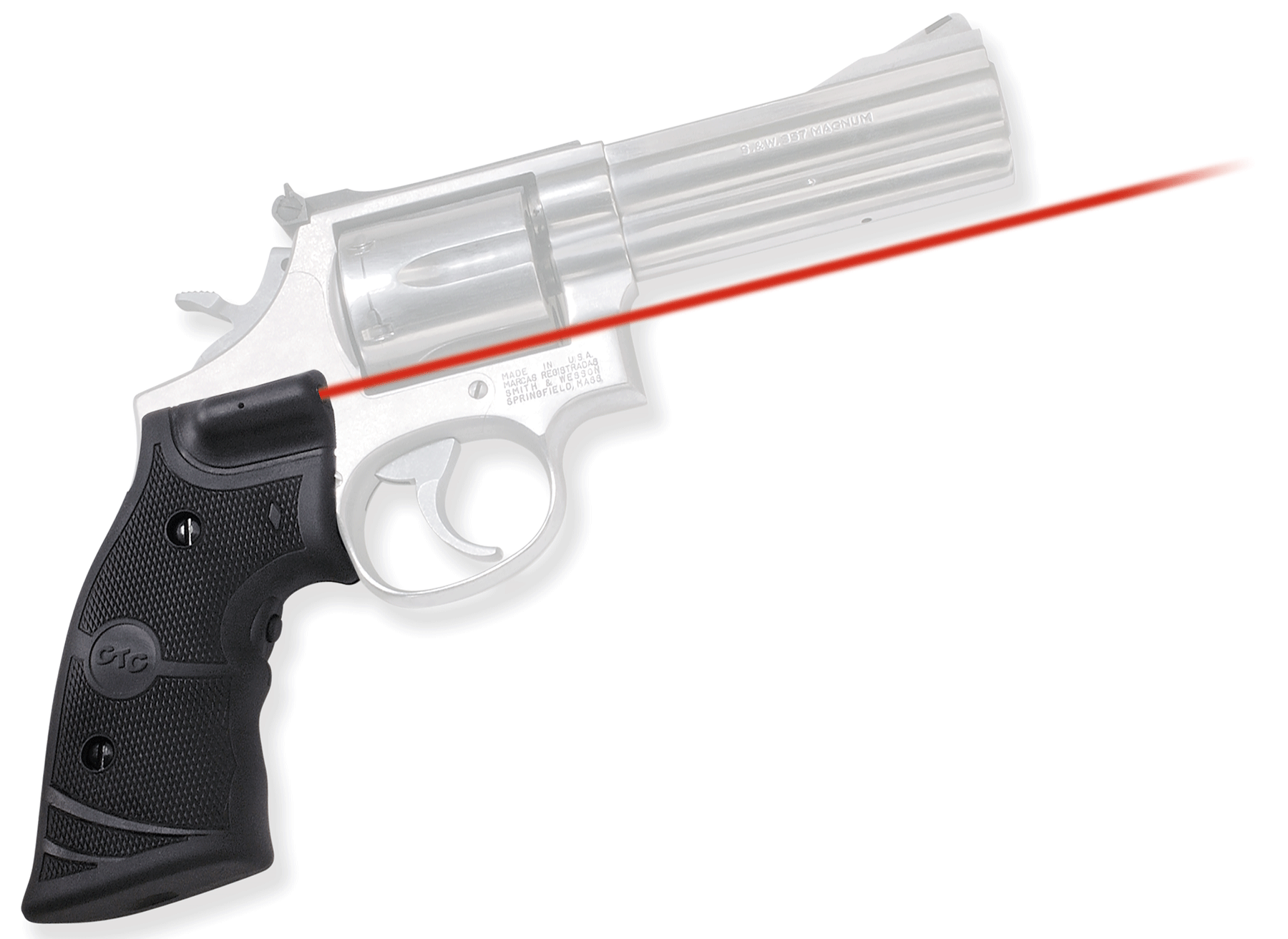 Crimson Trace 011280 Lasergrips Fits S&W K & L Frames Square Butt, Red Laser 633nM Wavelength 5mW Output, Black Polymer