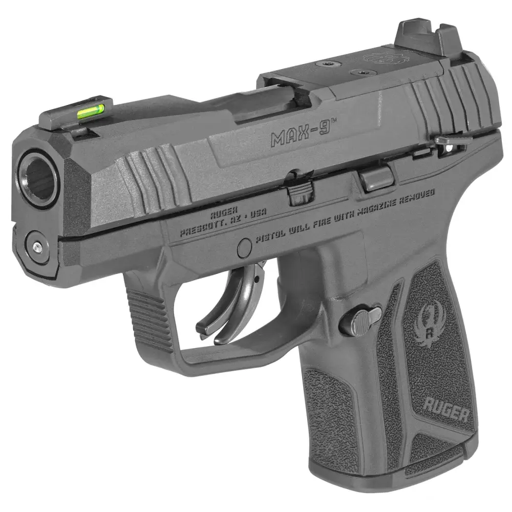 RUGER MAX-9 9MM PSTL 3.2" OPT RDY BLK SLD/BLK FRM 10+1