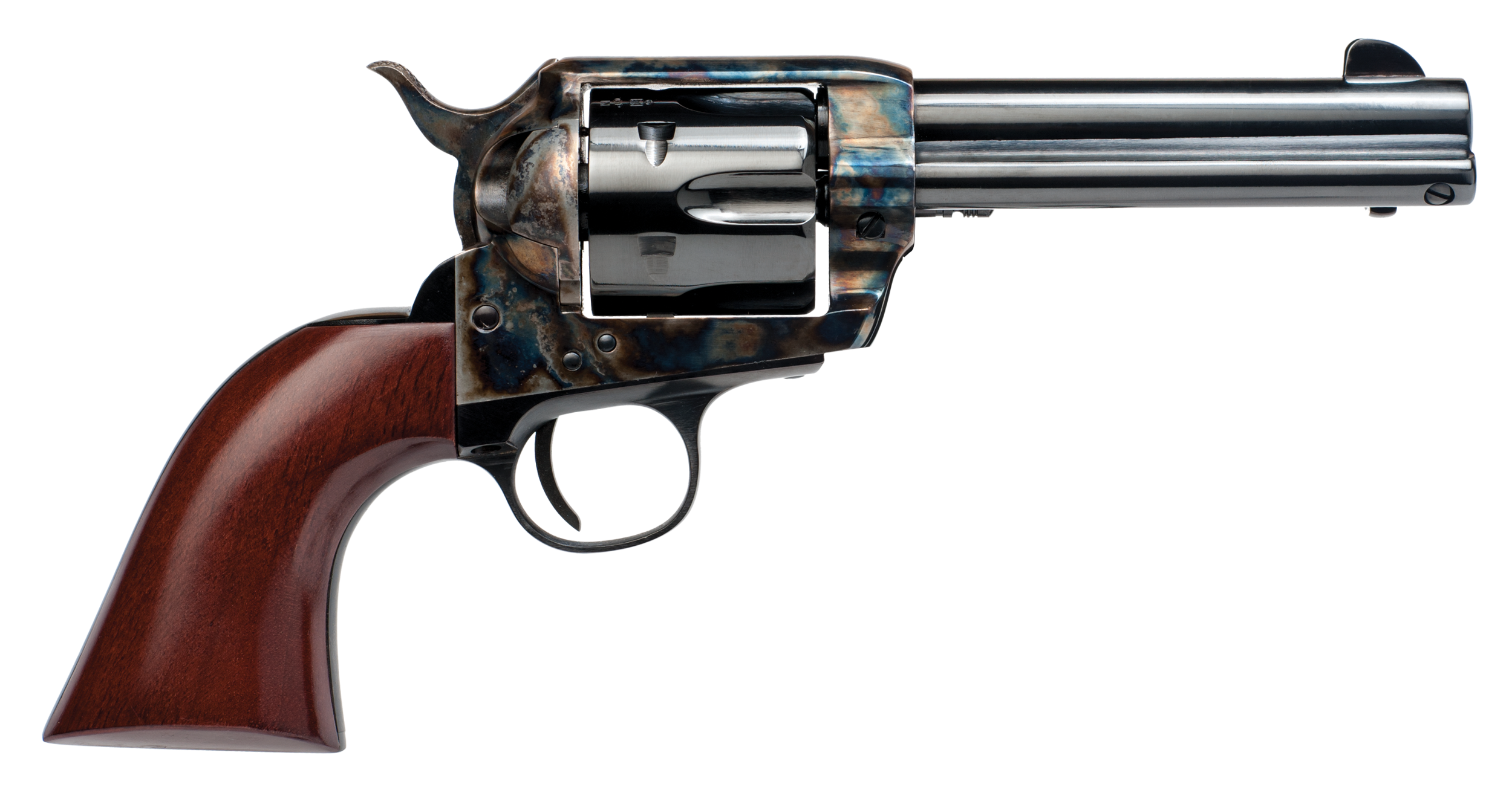 Cimarron PP400 Frontier Pre-War 1896-1940 38 Special 357 Mag 6 Shot, 4.75" Blued Steel Barrel, Blued Cylinder, Color Case Hardened Steel Frame, Walnut Grip, Exposed Hammer