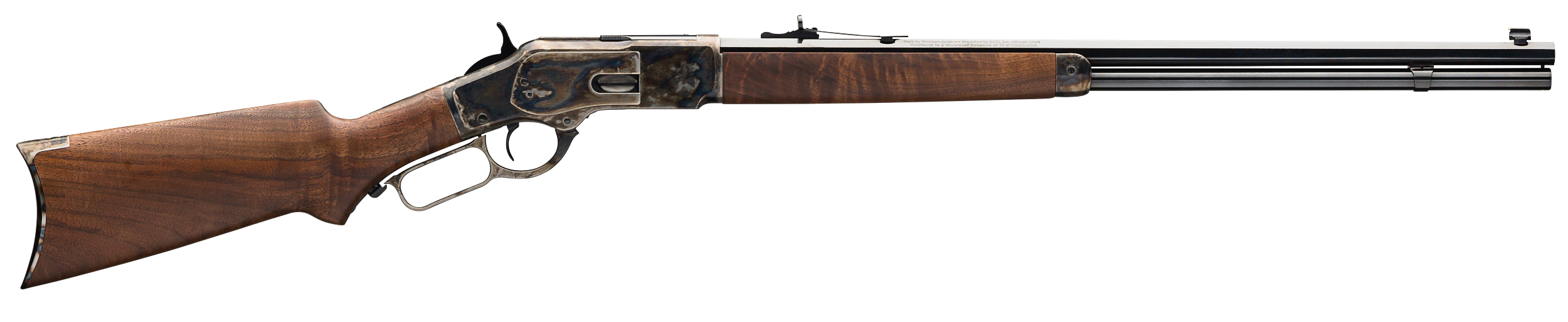 Winchester Guns 534228140 Model 1873 Sporter 44-40 Win 14+1 Cap 24" Octagon Barrel Color Case Hardened Rec Satin Oiled Walnut Fixed Pistol Grip Stock Right Hand (Full Size)