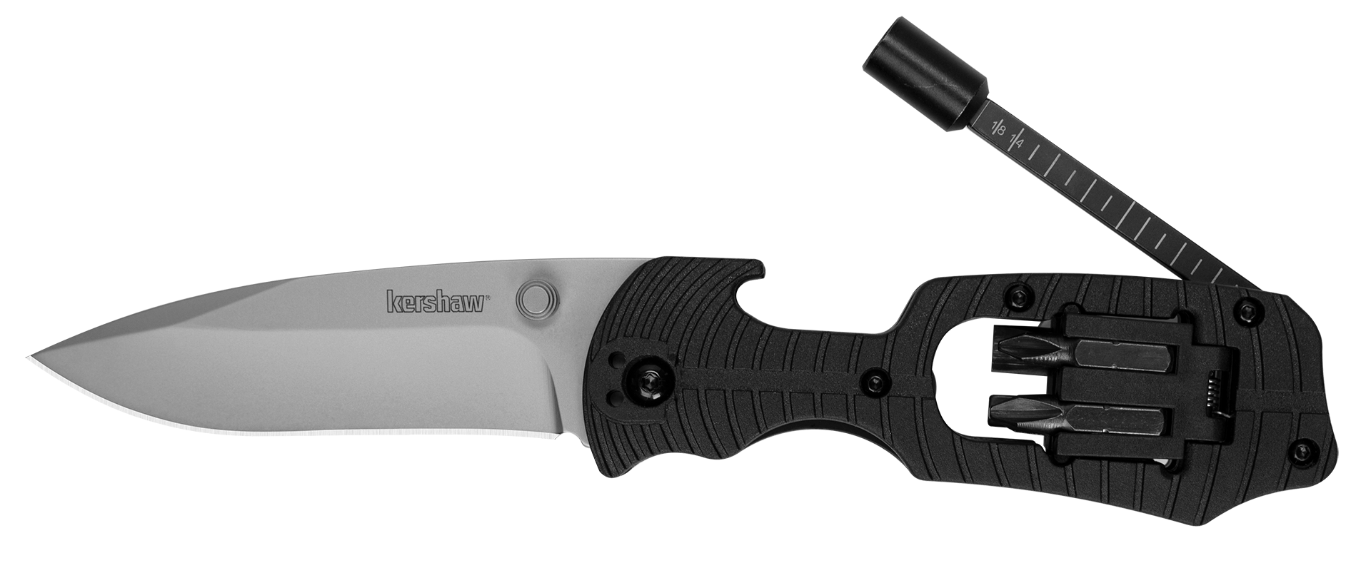 Kershaw 1920 Select Fire  Folding 8Cr13MoV SS 7.60" Long Plain Blade Black Glass-Filled Nylon Handle