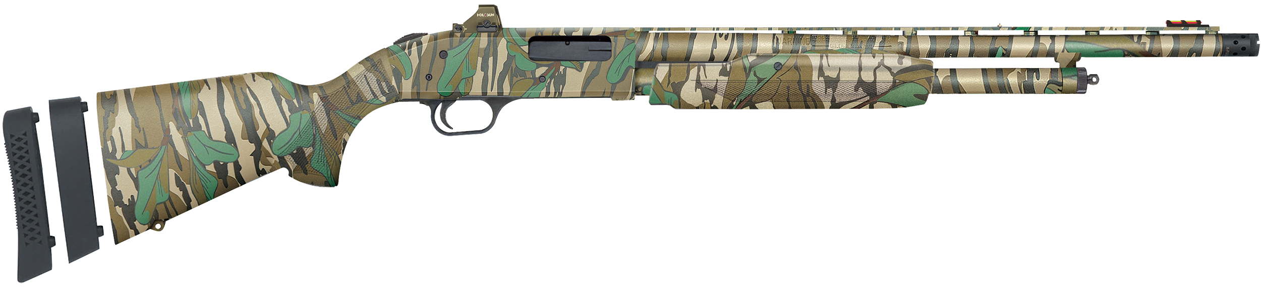 Mossberg 54684 500 Super Bantam Turkey 20 Gauge 5+1 3" 20", Mossy Oak Green Leaf, Optic Cut Rec, Synthetic Stock with Adj. Shims, XF Turkey Choke, Includes Holosun Red Dot