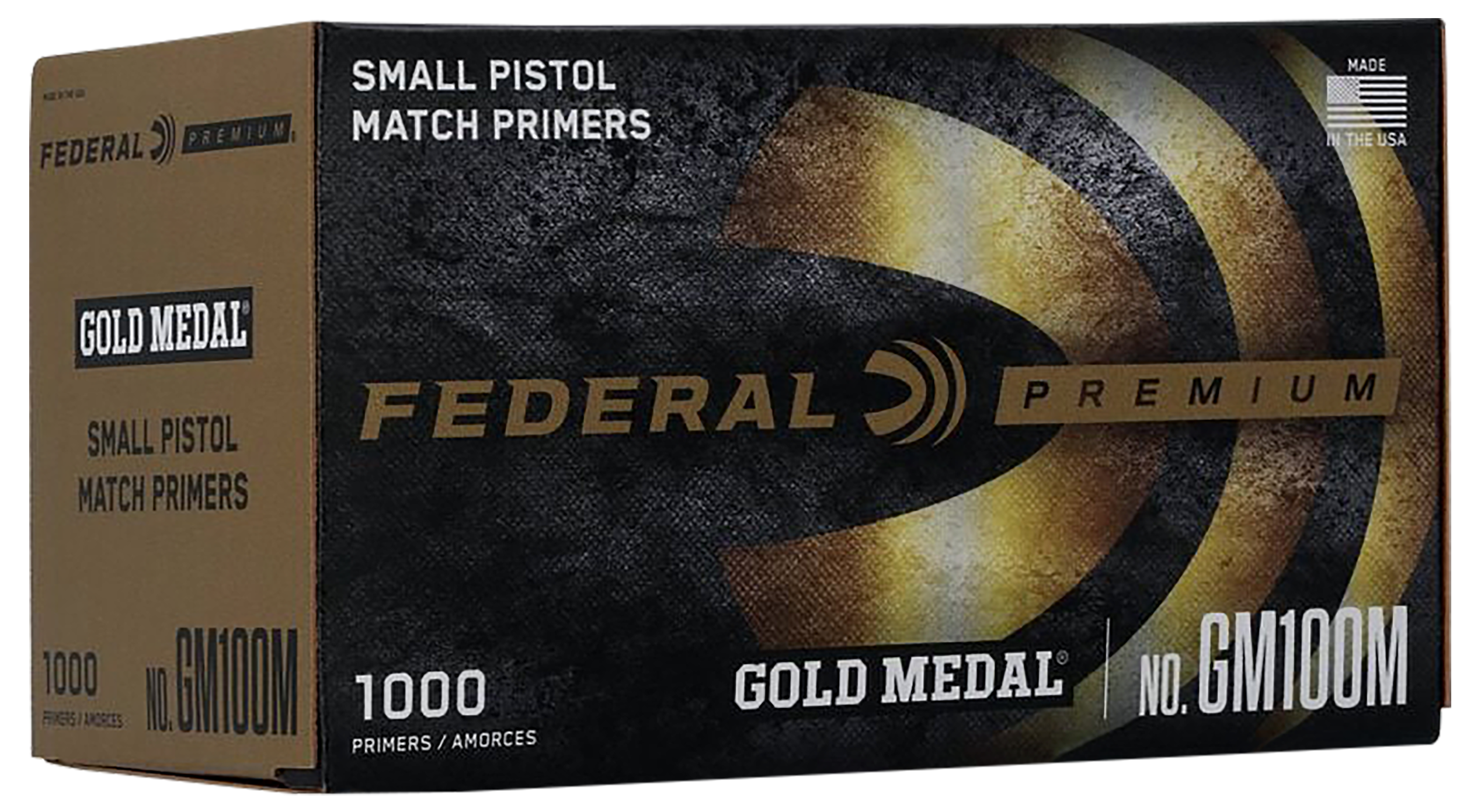 Federal GM100M Gold Medal Premium Small Pistol Multi Caliber Handgun 1000 Per Box/5 Case