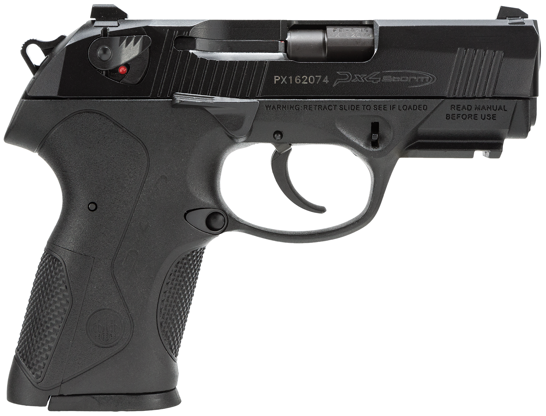 Beretta USA JXC9F20 Px4 Storm Compact 9mm Luger 10+1 3.27" Black Steel Barrel, Black Bruniton Serrated Steel Slide, Black Polymer Frame w/Picatinny Rail & Interchangeable Backstrap Grip, Ambidextrous
