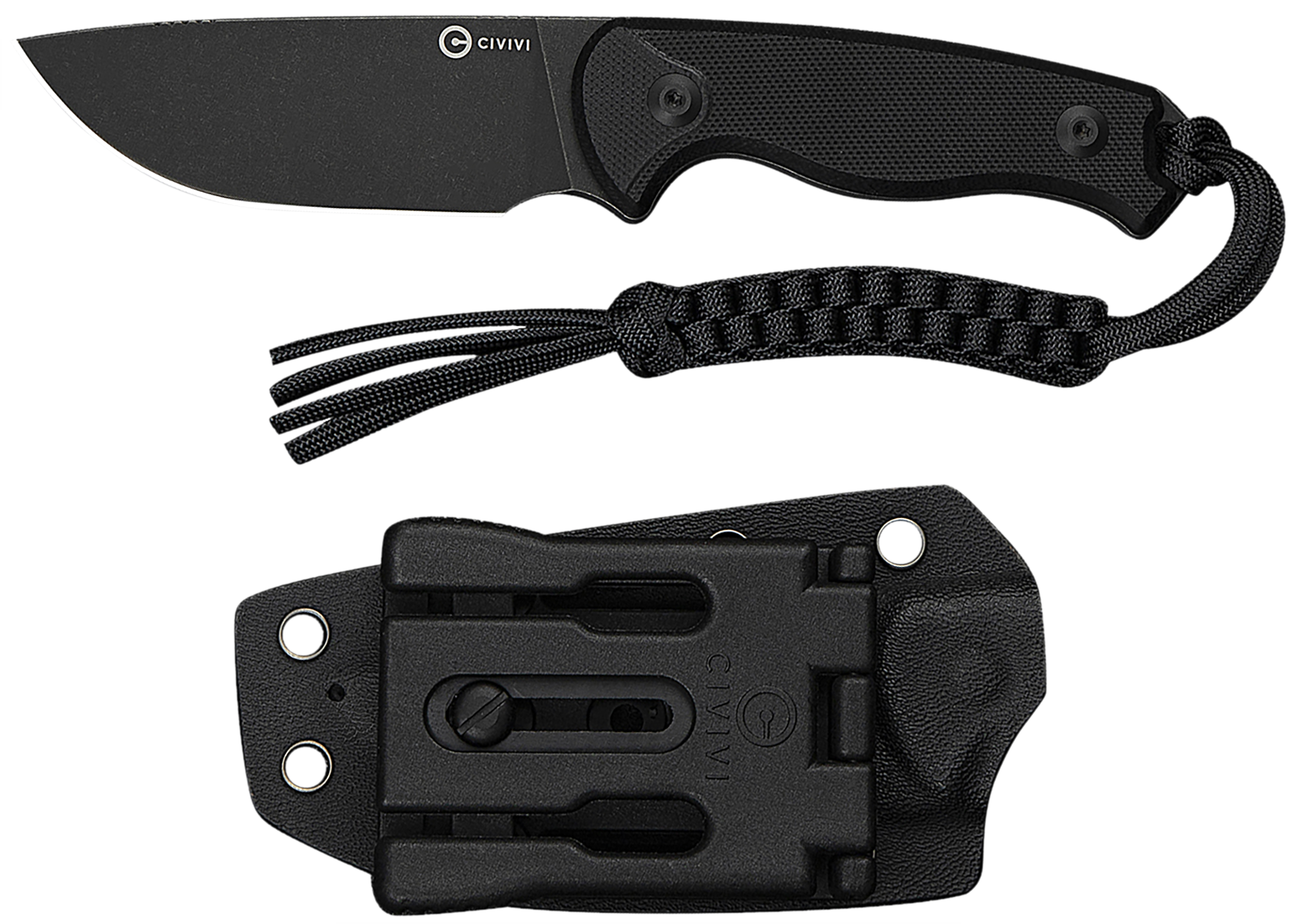 Civivi Knives C23094-1 Timberbark 3.20" Fixed Drop Point Plain Black Stonewashed 14C28N Steel Blade, 3.69" Black Textured G10 Handle